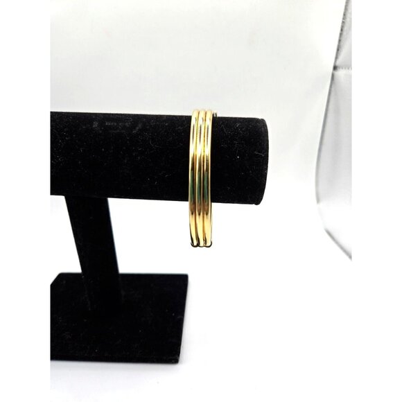 Vintage Milor Signed Sterling Gold Leaf Italian Hinged Bracelet with Safety - Picture 5 of 11